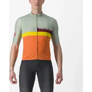 Comparateur de prix : Castelli A Blocco Jersey - Defender Green/Dark Red-Bordea