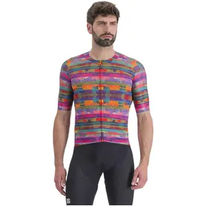 Sportful Glitch Bomber Jersey - Multicolor Pink pas cher