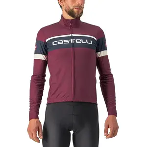 CASTELLI Passiste Jersey Long Homme, Bordeaux/Savile Blue-Chalk, XXL