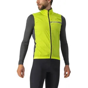 Castelli SQUADRA STRETCH VEST ELECTRIC LIME/DARK GRAY - Mannen - maat S pas cher