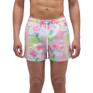 Sundek Short De Bain Elastic Waist And Misty Palms Print