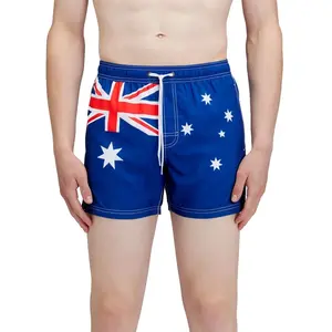 Sundek Short De Bain Elasticated Waistband Recycled Polyester Repreve Australia Flag pas cher