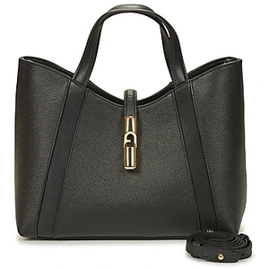 FURLA Leren Shopper Goccia Tote Bag Nero Zwart pas cher