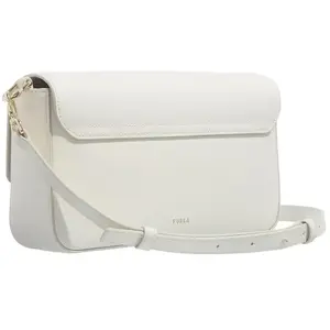 FURLA Sac à épaule crème en cuir pour femme - Iride Crossbody Bag S Panna 311341 pas cher
