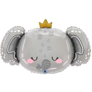 GRABO BALLON ALUMINIUM ÉLÉPHANTEAU DORT 69X44CM GRIS pas cher