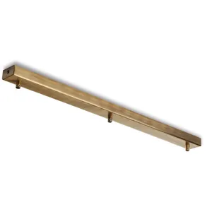 BONETTI ILLUMINA Rail Rosace multicâbles rectangulaire en fer bronzé 3 trous L.70 x 5 BL291-BIN3-DM70-BRZ pas cher