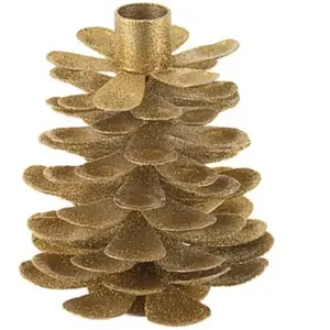 Kerst decoraties Bizzotto P.CANDELA 1P PINEAL ORO H14 Goud