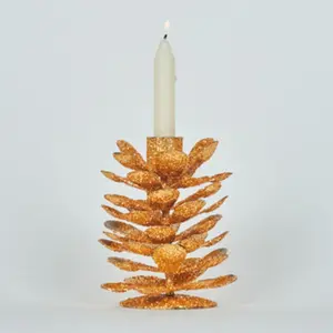 Kerst decoraties Bizzotto P.CANDELA 1P PINEAL ORO H10 GoudVendu parspartoo