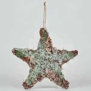 Kerst decoraties Bizzotto PENDAGLIO RATTAN STELLA GHIACCIATO L Multicolour pas cher