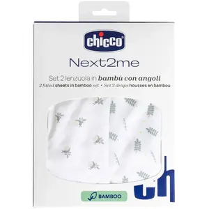 Chicco, Drap housse bébé, Next2Me Forever Bambusgrün Spannbettlaken 2 Stück pas cher