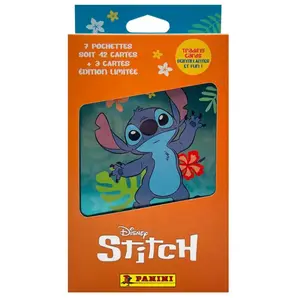 Boîte métal - PANINI - STITCH TC - 7 pochettes - 42 cartes pas cher