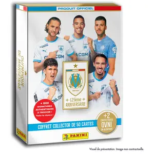 Coffret collector - PANINI - 125 ans OM - 50 cartes pas cher