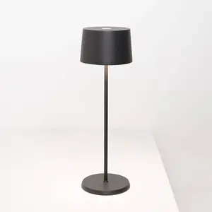 Comparateur de prix : Zafferano Lampe de table led Olivia Pro Gris Foncé, rechargeable et dimmable