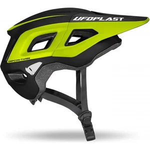UFO plast Defcon Three - Mountainbike helm - Zwart en neon geel - maat L/XL pas cher