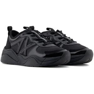 Armani Exchange Women's Running Sneaker, Noir, 37 EU pas cher