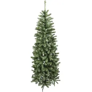 Rebecca Mobili Arbre de Noël Mince, Arbres de Noël 180, Socle en PVC Plastique Vert, 645 Branches, Décoration de Noël pour Maisons, magasins - Taille: 180 x 71 x 71 cm (H x L x P) - Art. RE6755 pas cher