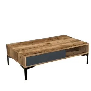Table basse Djagiell - Dmora - Mélamine - Noyer, Anthracite 105x66h32.6 cm pas cher