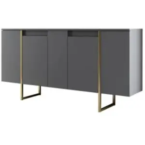 Buffet Dgarzitt - Dmora - Mélamine - Noyer, Or 160x40h80 cm pas cher