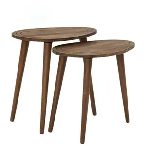 Table basse Dgaldame - Dmora - Bois massif - Noyer 50x47h52 cm pas cher