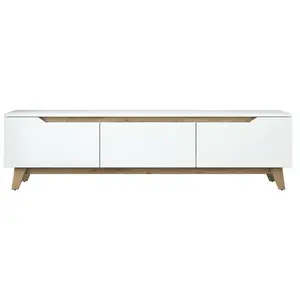 Meuble TV Dguidoli - Dmora - Mélamine - Blanc, Noyer 180x40h48.6 cm pas cher