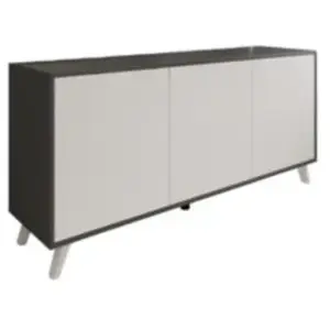 Buffet Dabaid - Dmora - Mélamine - Anthracite, Blanc 153.9x54h72 cm pas cher