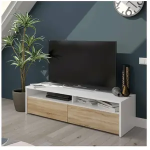 Meuble de salle de bains - DMORA - Henderson - Blanc brillant - 130x40... pas cher