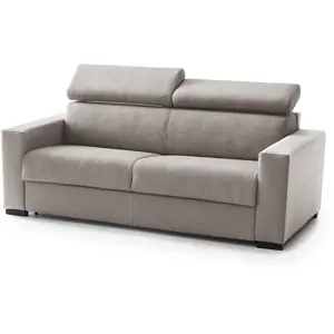 Dmora - Canapé-lit 2 places Aida 180x95h85 cm Gris Tourterelle Bois Panneau effet bois et Polyester pas cher