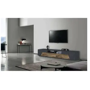 Dmora - Meuble TV Gregorio, Buffet bas de salon avec 4 portes, base me...Vendu parcdiscount