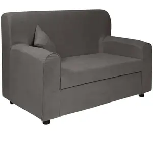Canapé fixe 2 places Dpasteu - Dmora - En tissu - Gris 125x73h85 cm pas cher