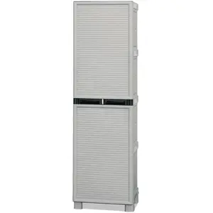 Armoire dextérieur Dbaldanz - Dmora - En PVC - Gris clair 50x39h172 cm pas cher
