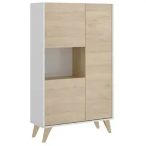 DMORA Buffet Effet Ch¿Ne Et Bois Blanc pas cher