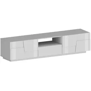 Meuble TV Dcortinovi - Dmora - Mélamine - Blanc 220x51h46 cmVendu parcdiscount