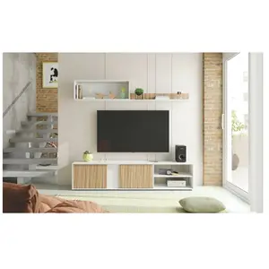 Meuble Mural Daasmundse - Dmora - Effet Bois - Blanc, Chêne 180x33h40 ... pas cher