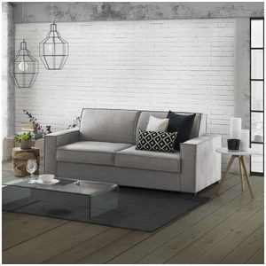 Dmora - Canapé-lit 3 places Asteroide 220x95h90 cm Gris Bois Panneau effet bois et Polyester pas cher