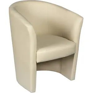 Fauteuil - DMORA - Revêtement éco-cuir - Couleur beige - Dimensions 65...Vendu parcdiscount