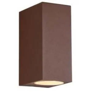 Applique extérieure en aluminium fondu carrée ruggine à double émission IP44 H.15cm - TRIO pas cher