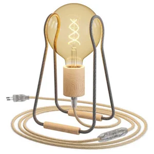 Creative Cables Lampe En Bois Taché Avec AmpouleVendu parbricoinn