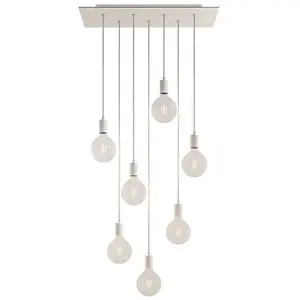 Creative Cables Lampe Suspendue Rose-one Xxl 7 Falls With Light Bulb pas cher