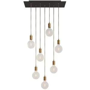 Creative Cables Lampe Suspendue Rose-one Xxl 7 Falls With Light Bulb pas cher