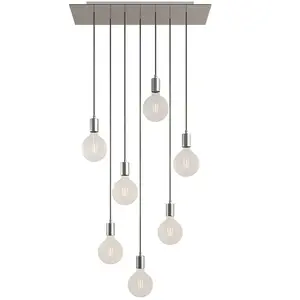 Creative Cables Lampe Suspendue Rectangular Rose-one Xxl 7 Falls With Bulbs