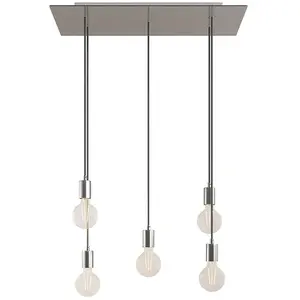 Creative Cables Lampe Suspendue Rectangular Rose-one Xxl 5 Falls With Bulbs