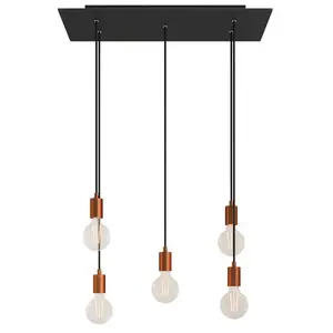 Creative Cables Lampe Suspendue Rose-one Xxl 5 Falls With Light Bulb pas cher