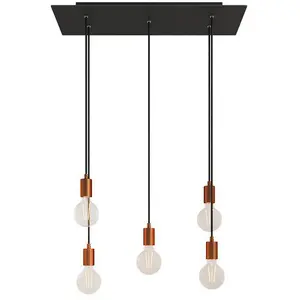 Creative Cables Lampe Suspendue Rose-one Xxl 5 Falls pas cher