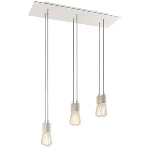 Creative Cables 6-lichts hanglamp wit 67.5cm rechthoekig XXL Rose-One stoffen kabel en metalen afwerkingVendu parbricoinn