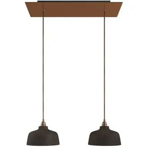 Creative Cables Lampe Suspendue Rectangular Rose-one Xxl Coppa 2 Falls With BulbsVendu parbricoinn