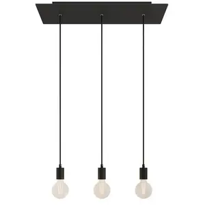 Creative Cables Lampe Suspendue Rose-one Xxl 3 Falls With Light Bulb pas cher
