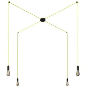 Creative Cables Lampe Suspendue Spider 4 Falls With Light Bulb pas cher