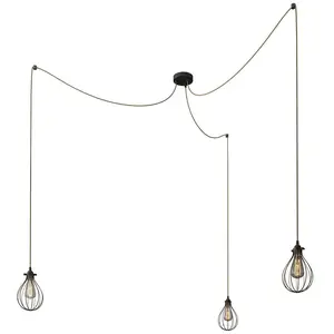 Creative Cables Lampe Suspendue Spider Drop 3 Falls With BulbsVendu parbricoinn