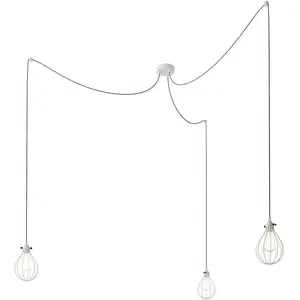 Creative Cables Lampe Suspendue Multiple With 3 Drops With Textile Cable And Drop Lampshade Already AssembledVendu parbricoinn