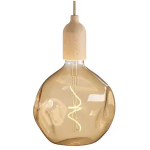 Creative Cables Lampe Suspendue Avec Ampoule Textile Wood 1.2 MVendu parbricoinn